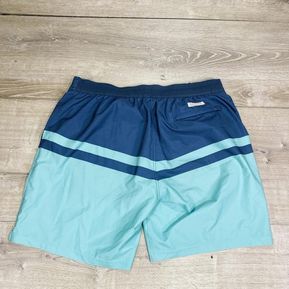 Fair‎ Harbor Swim Trunks Shorts Mens 2XL Blue Aqua Lined Boardshorts Drawstring